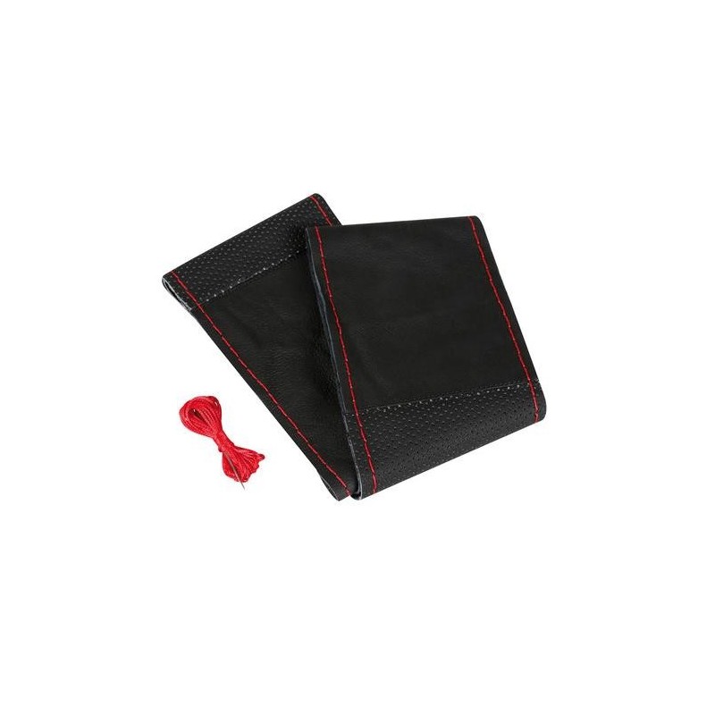 Sport, coprivolante in pelle - L - Ø 37/39 cm - Nero/Rosso - LAMPA Sport, coprivolante in pelle - L - Ø 37/39 cm - Nero/Rosso - LAMPA