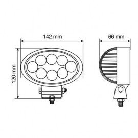 Lampa WL-4 Faro ausiliario a 8 Led 10/30V Bianco Lampa WL-4 Faro ausiliario a 8 Led 10/30V Bianco