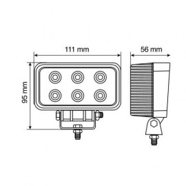 Lampa WL-2 Faro ausiliario a 6 Led 10/30V Bianco Lampa WL-2 Faro ausiliario a 6 Led 10/30V Bianco
