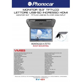 Phonocar VM183 Monitor da tetto 13.3 Ultra Slim