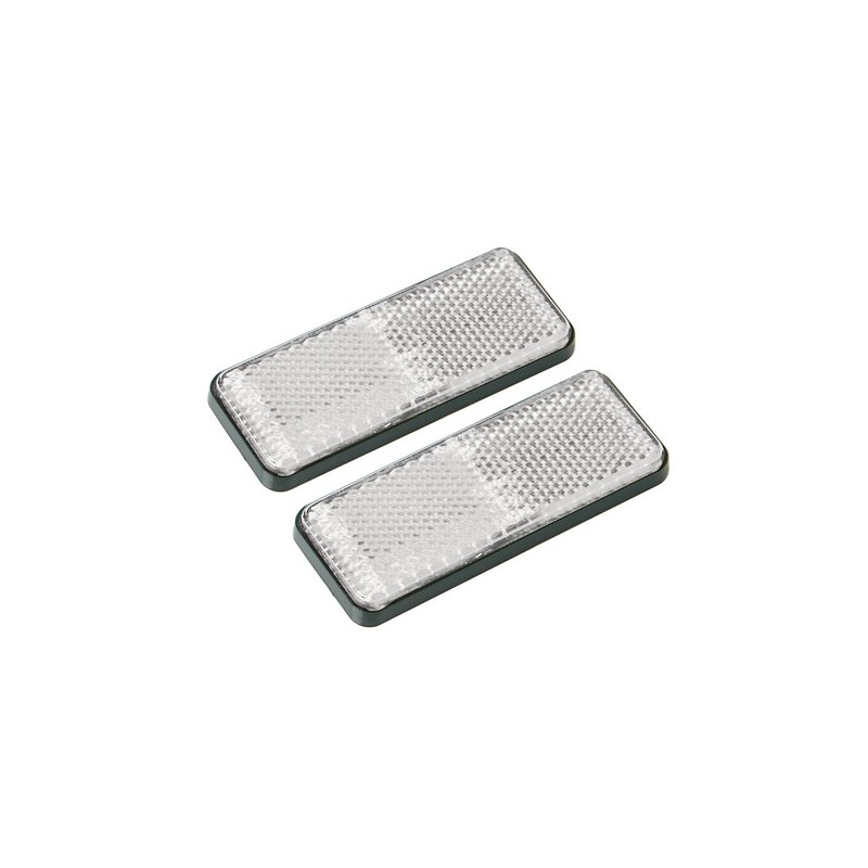 Euro-Norm, catarifrangenti rettangolari - 90x35 mm - Bianco