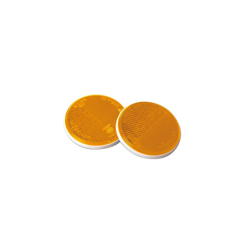 Euro-Norm, catarifrangenti rotondi - Ø 65 mm - Arancio Euro-Norm, catarifrangenti rotondi - Ø 65 mm - Arancio