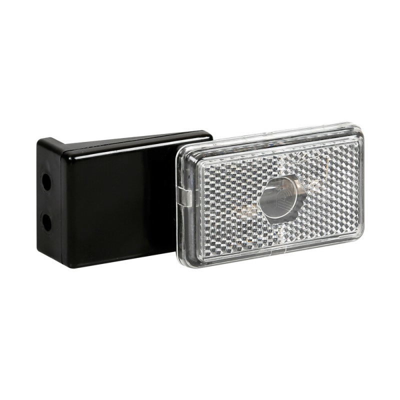 Luce ingombro con catarifrangente e staffa, 12/24V - Bianco Luce ingombro con catarifrangente e staffa, 12/24V - Bianco
