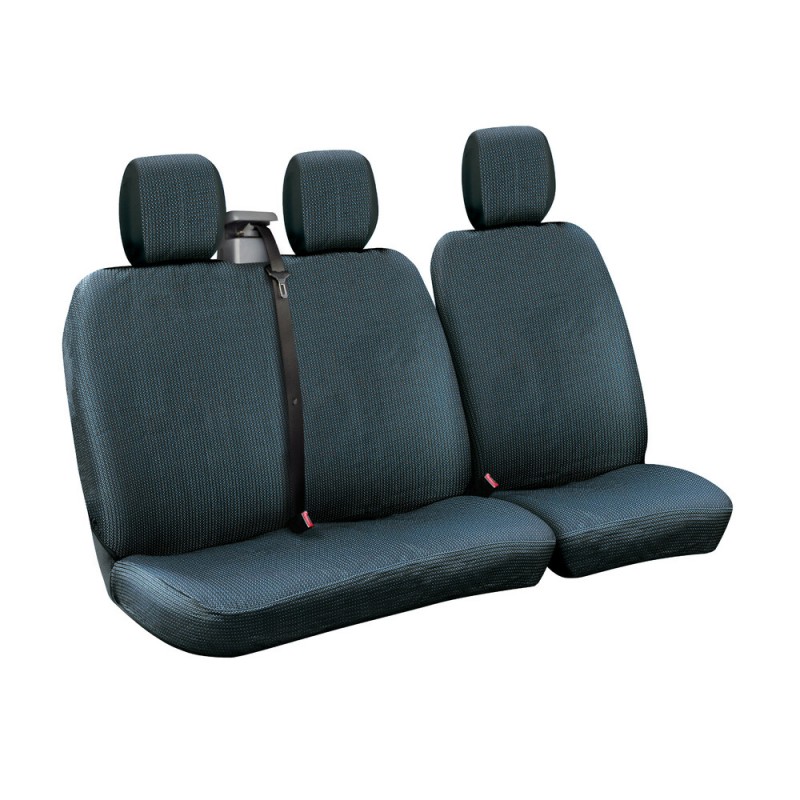 Dots-2, set fodere per furgone con avvolgicintura - Nero/Blu Dots-2, set fodere per furgone con avvolgicintura - Nero/Blu