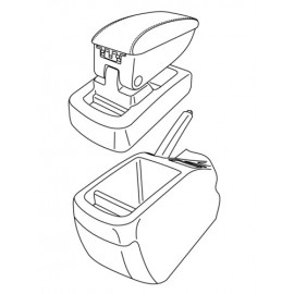 Armster 1, bracciolo su misura - Nero - Kia Cee'd 5p (02/07>04/12) - Kia Cee'd Sporty Wagon (09/07>08/12)