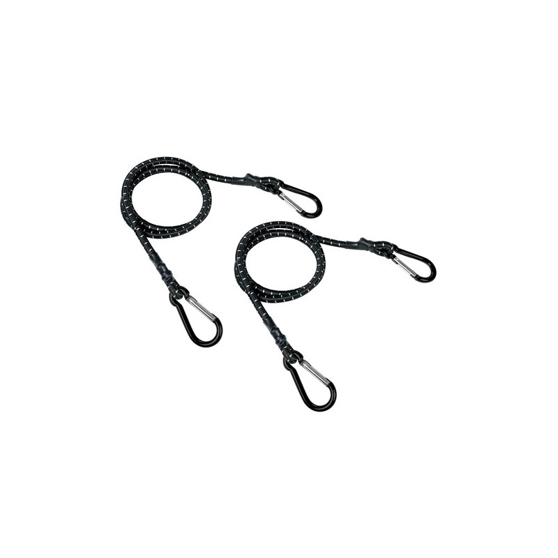 Snap-Hook, coppia corde elastiche con moschettoni in alluminio