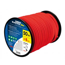 Corda elastica in bobina, rosso - Ø 8 mm - 50 m