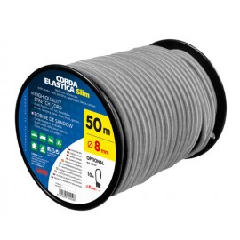 Corda elastica in bobina, grigio - Ø 8 mm - 50 m