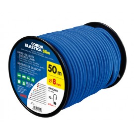 Corda elastica in bobina, blu - Ø 8 mm - 50 m