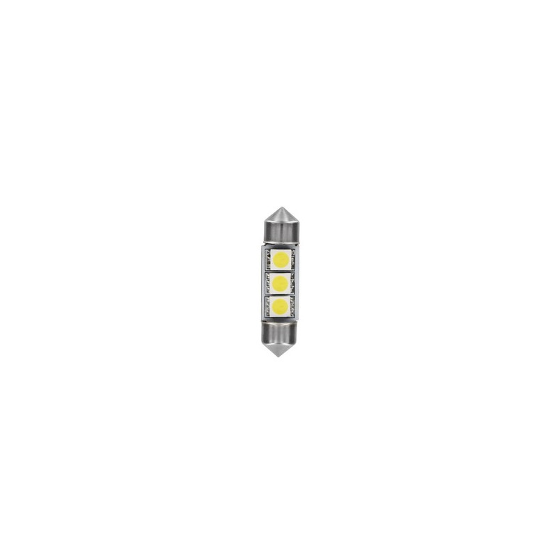 24/28V Hyper-Led 9 - 3 SMD x 3 chips - (C5W) - 10x36 mm - SV8,5-8 - 2 pz - D/Blister - Bianco - Doppia polarità 24/28V Hyper-Led 9 - 3 SMD x 3 chips - (C5W) - 10x36 mm - SV8,5-8 - 2 pz - D/Blister - Bianco - Doppia polarità