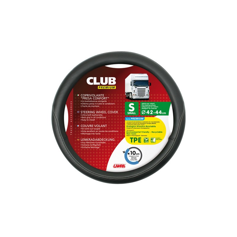 Club, coprivolante presa confort in TPE - S - Ø 42/44 cm - Nero Club, coprivolante presa confort in TPE - S - Ø 42/44 cm - Nero