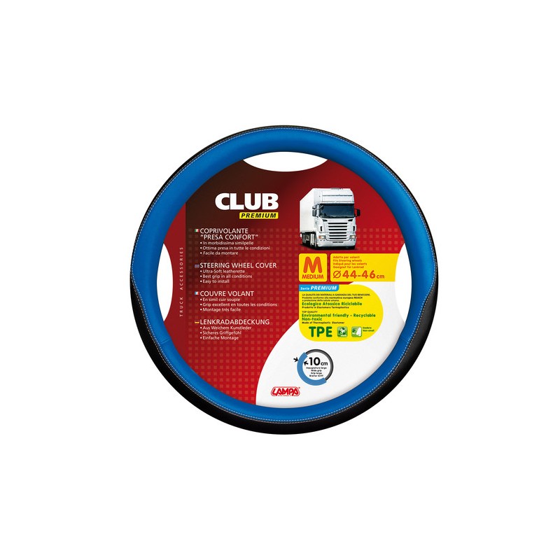 Club, coprivolante presa confort in TPE - M - Ø 44/46 cm - Blu Club, coprivolante presa confort in TPE - M - Ø 44/46 cm - Blu