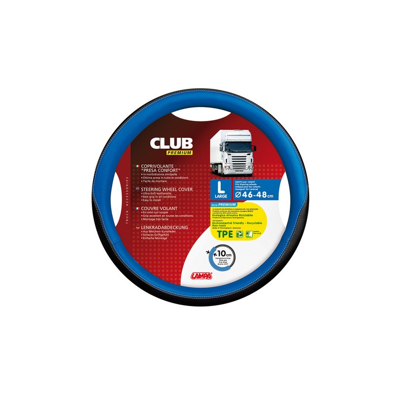 Club, coprivolante presa confort in TPE - L - Ø 46/48 cm - Blu Club, coprivolante presa confort in TPE - L - Ø 46/48 cm - Blu