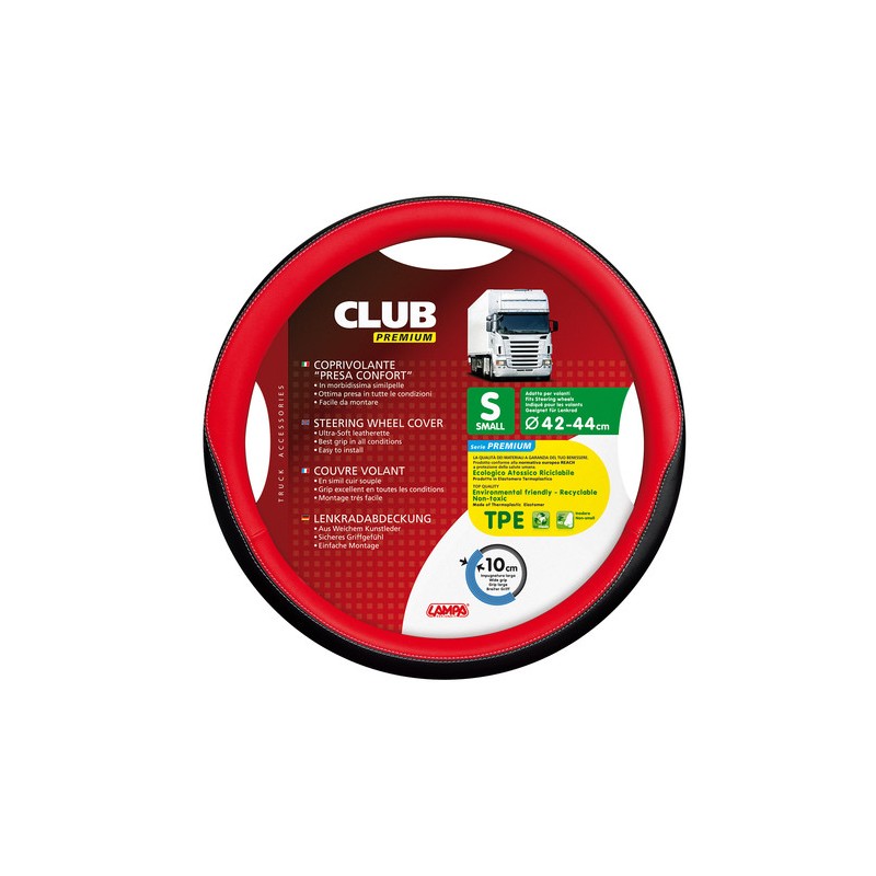 Club, coprivolante presa confort in TPE - S - Ø 42/44 cm - Rosso Club, coprivolante presa confort in TPE - S - Ø 42/44 cm - Rosso