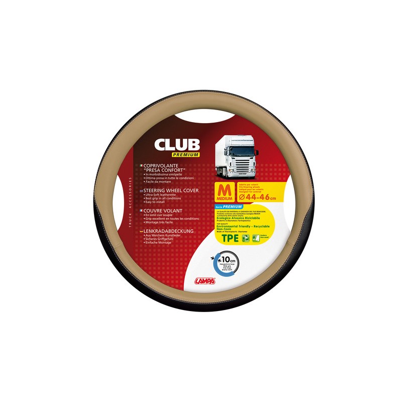 Club, coprivolante presa confort in TPE - M - Ø 44/46 cm - Beige