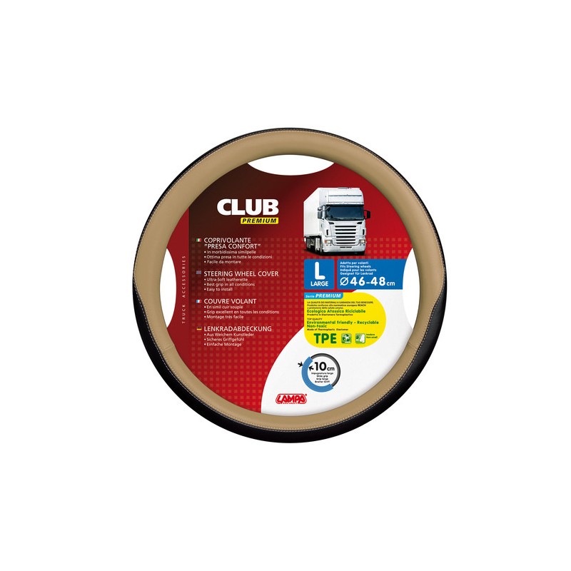 Club, coprivolante presa confort in TPE - L - Ø 46/48 cm - Beige
