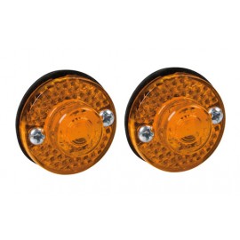 Coppia luci ingombro a 1 Led, 24V - Arancio