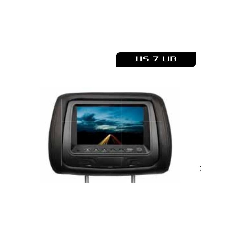 Monitor Poggiatesta rivestito in SCAI con Monitor TFT LCD 7Â” 16:9 integrato con SD ed USB HS-7UB