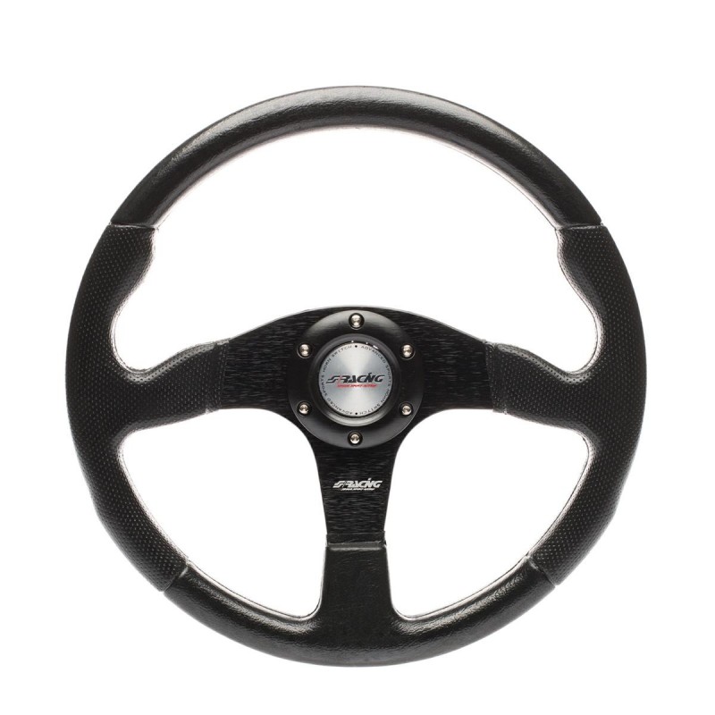 Volante Match poliuretano nero con anello portapulsante