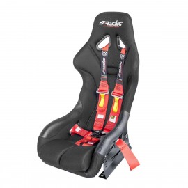 Kit omologato FIA completo di sedile, staffa e cinture rosso/red