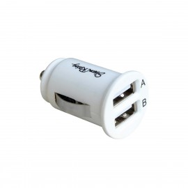 presa usb da accendisigari ad 2 porta bianco/white