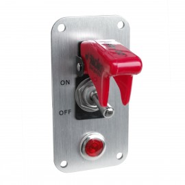 interruttore universale con placchetta cromata e luce rossa cromo / chrome