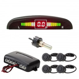 Kit sensori di parcheggio posteriori c/ display digitale a colori + avvisatore acustico
