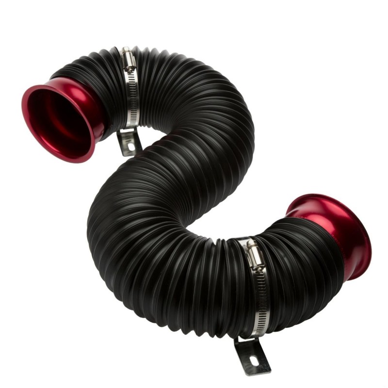 tubo nero lung. 250/750 mm. - Ø 76 mm nero-rosso/black-red