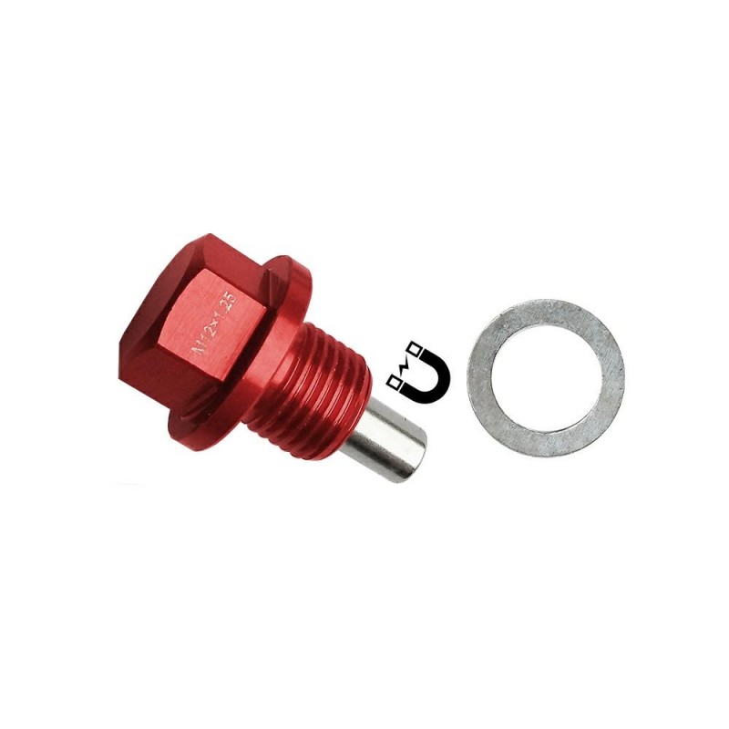Magnetic oil drain plug M12x1,23 rosso/red Magnetic oil drain plug M12x1,23 rosso/red