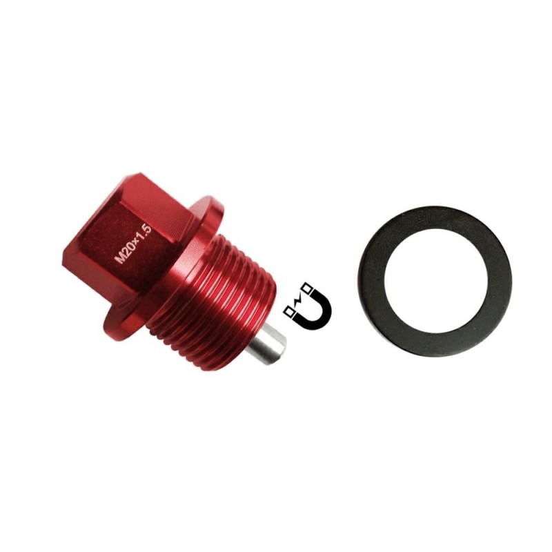 Magnetic oil drain plug M20x1,5 rosso/red Magnetic oil drain plug M20x1,5 rosso/red