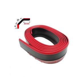 Universal bumper strip PVC nero-rosso L. 2,5 mt / H. 43mm