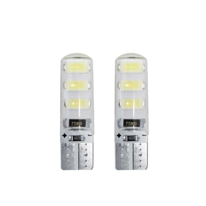 Kit 2 T10 silicon 6 led 6000K-120LM-12V