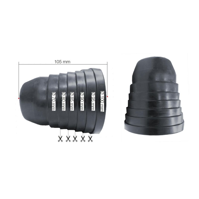 Kit 2 cappucci gomma universali per led conversion kit fascio singolo gomma nera Kit 2 cappucci gomma universali per led conversion kit fascio singolo gomma nera