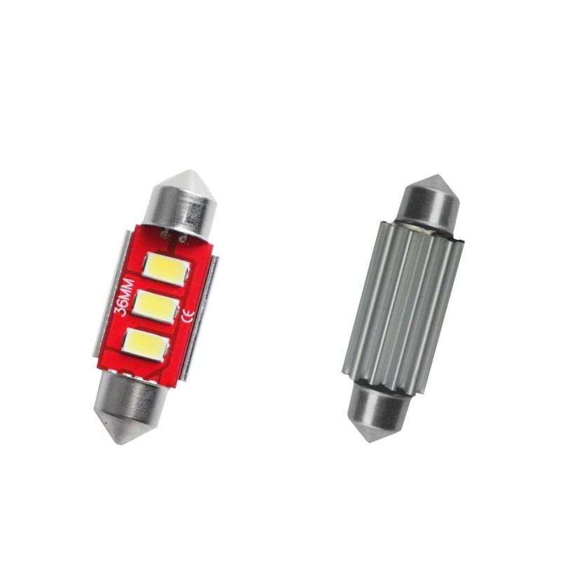 36mm kit 2 lampadine 3smd led canbus no polarity 5000K