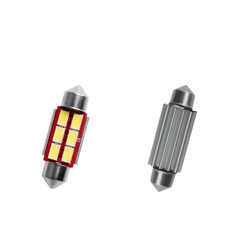 36mm kit 2 lampadine 6smd led canbus no polarity 6000K