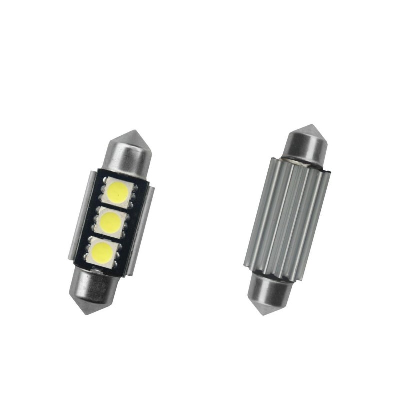 36mm kit 2 lampadine a 3 microled superbianco