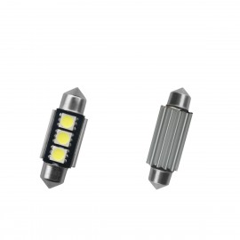 36mm kit 2 lampadine a 3 microled ultrabianco