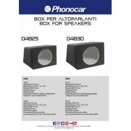 Box per altoparlanti 18 dm³ Ø 250 mm Phonocar 04825