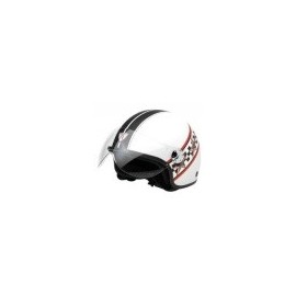 CASCO CON VISIERA EFFETTO LUCIDO BIANCO SIZE L
