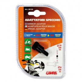 Adattatore per specchi moto - Filetto Ã˜ 10 mm destro - Ã˜ 8 mm destro