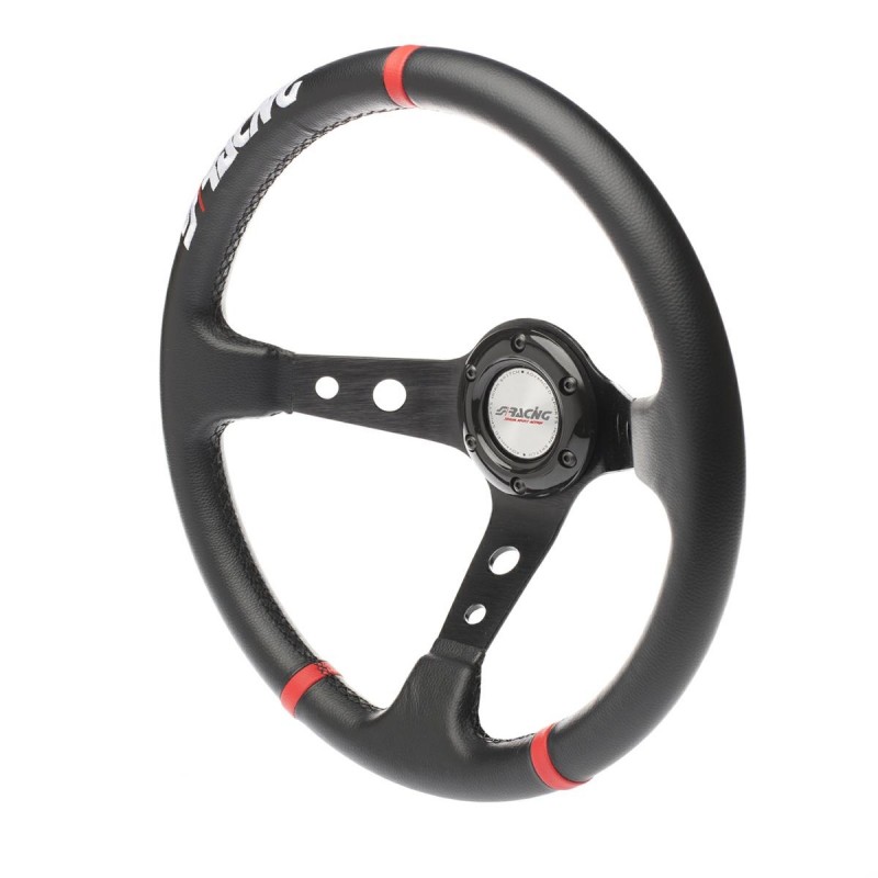 Volante a calice sportivo3 RAZZE Eco-Pelle Nera Liscia / 3 SPOKES Black Smooth Eco-Leather