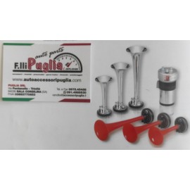 Tromba Fisa "Il Sorpasso" 3 Cornetti in Metallo 1040150 12V