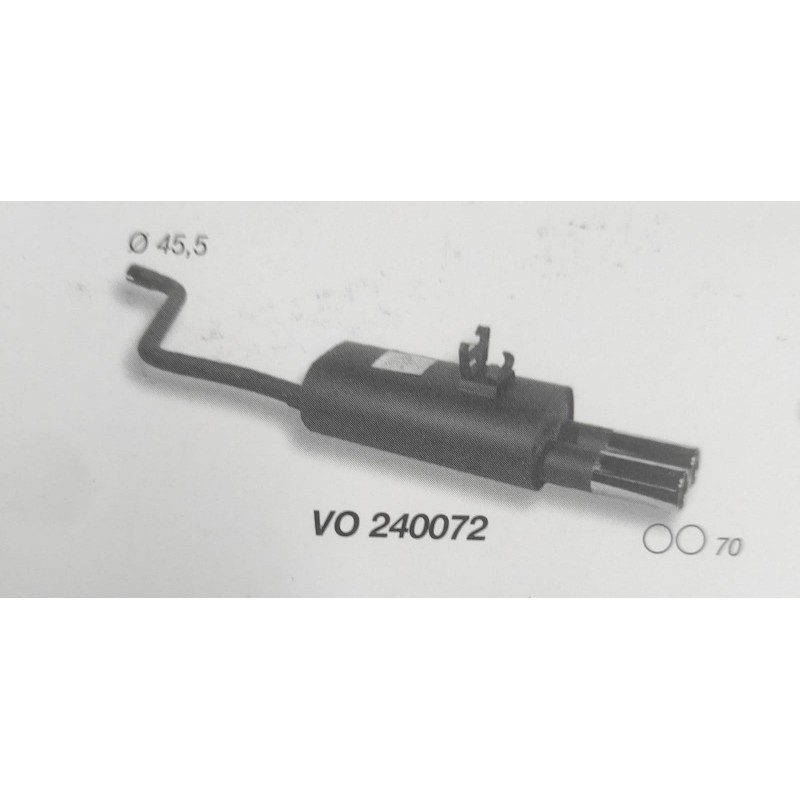 Terminale di Scarico CSC Marmitte Doppio Tondo Ø70mm per VW Polo 1989►1994