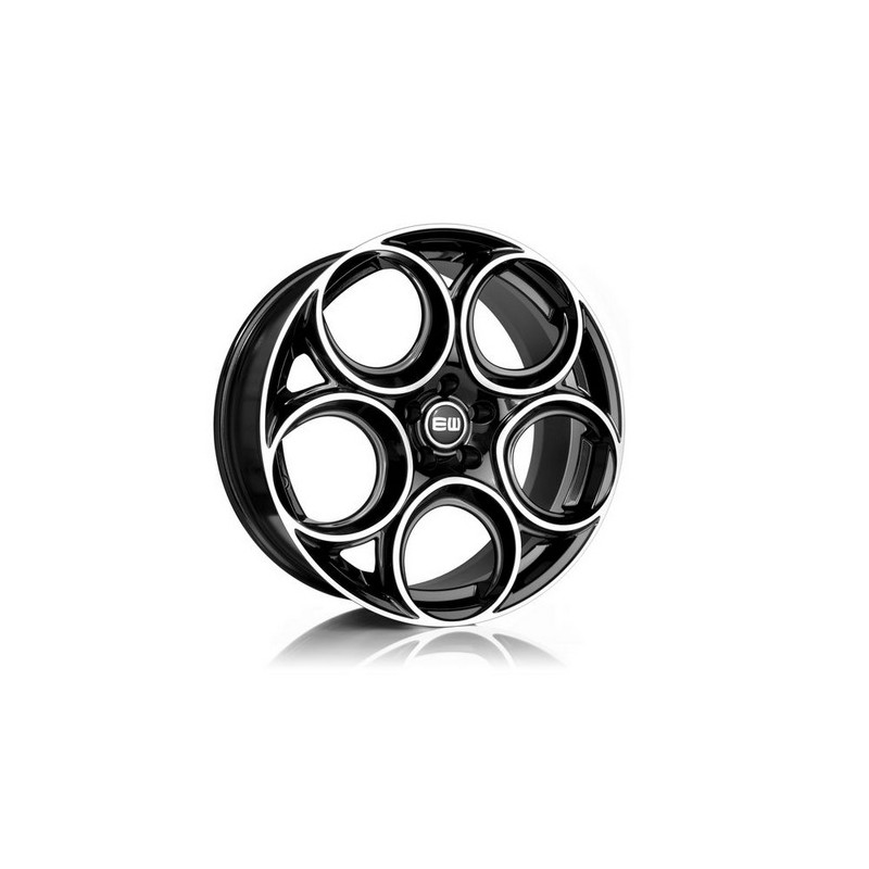 Kit 4 Cerchi in Lega EW24 - VELOCE 18X8 5X110 ET33 BLACK POLISHED