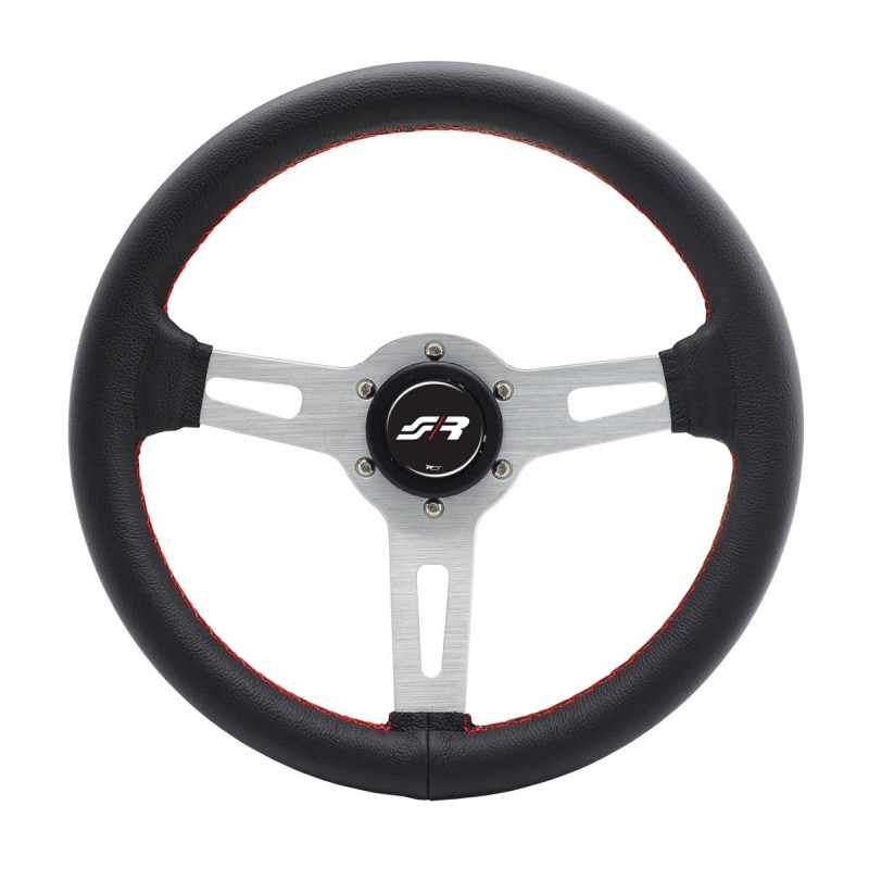 Volante Classico in Pelle con Cuciture Rosse Ø320mm - SIMONI RACING