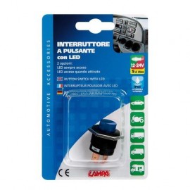 Interruttore a pulsante con led 12V 24V Blu