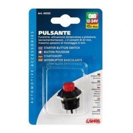 Interruttore a pressione - 12/24V - 10A Interruttore a pressione - 12/24V - 10A