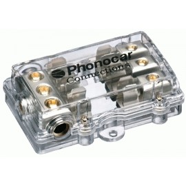 Portafusibile 3 Uscite, Fusibile AGU 10x38mm, Cavo In 3x25mm², Cavo Out 3x10mm²