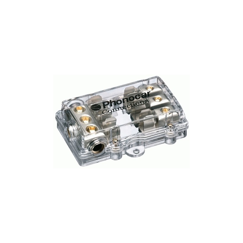 Portafusibile 3 Uscite, Fusibile AGU 10x38mm, Cavo In 3x25mm², Cavo Out 3x10mm²