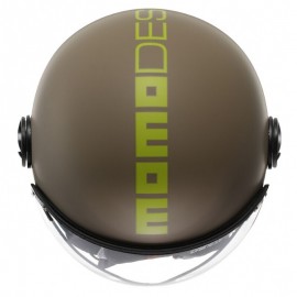 MOMO Design Casco Jet FGTR Classic E2206 Mono Sand Opaco Lime - Taglia M (57-58cm)